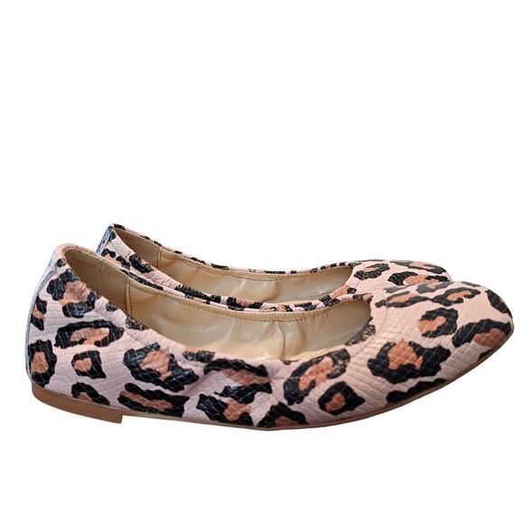 Vince Camuto Brindin Flats Women Size 6 Snake Leopard Leather Slip On Ballet - Picture 1 of 9
